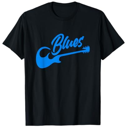 Blue Guitar Blues Music Vintage Gitarre T-Shirt