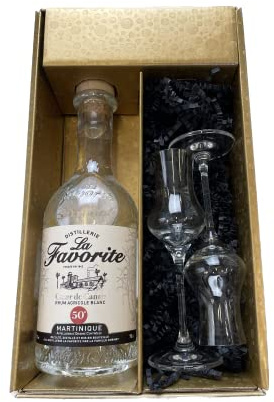 Coffret cadeau - Rhum - Or - Favorite Cœur de Canne Blanc - 2 Verres à Rhum CHEF & SOMMELIER