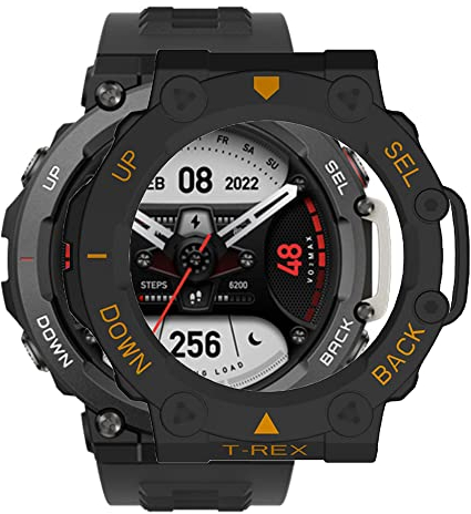 KINOEHOO Schutzhülle Kompatibel für Amazfit T-Rex 2 Hüllen Protector Cover Case Schutz Hülle Bumper Shell.(schwarzes Gold)