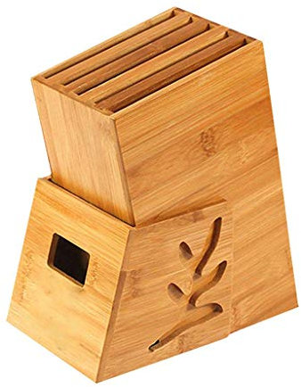 Bloc à Couteaux en Bambou - Rangement Universel pour Couteaux avec Fentes Porte-Couteaux Support Organisateur (Couteau Non Inclus