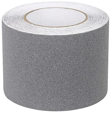 Nastro Adesivo Antiscivolo, Nastro Antiscivolo Grigio 10 cm x 10 m per Scale, Gradini, Pavimenti, Nastro Antiscivolo Solido, Autoadesivo, BOMEI PACK