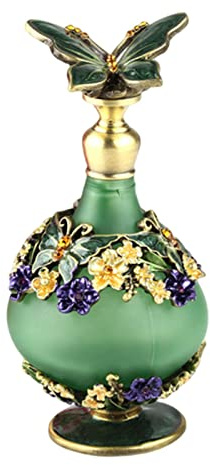 Botella de perfume de mariposa | Botella de perfume de flor de mariposa pintada vintage | Botellas de aceites esenciales recargables vacías para niñas y mujeres
