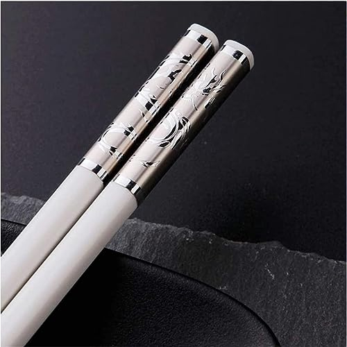 Bacchette Giapponesi Lavabili Bacchette Bacchette, 10 Paia di Bacchette Giapponesi Cinesi Coreane Rotonde Regalo, Bacchette Bianche in Fibra di Vetro(Color:5,Size:)