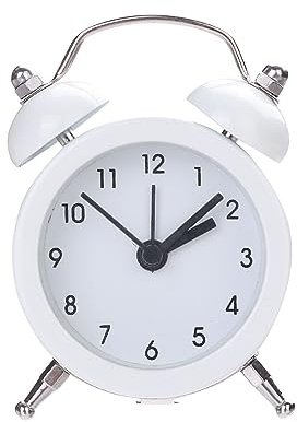 Sveglia analogica Sveglia con doppia campana - Allarme forte - Look vintage - Senza ticchettio - Orologio analogico alimentato a batteria - Ideale for la camera da letto e la decorazione della casa Sv