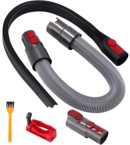 Jissta Conector de manguera de repuesto para aspiradora Dyson V15, V11, V10, V8, V7 con boquilla de conexión flexible, manguera de extensión, cierre de interruptor y cepillo de limpieza