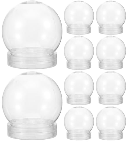 Operitacx 10 StüCk Schneekugel Weihnachten Selber Machen Mit Schraubverschluss, Transparent Schneekugeln Bastelset FüR Mitgebsel Weihnachten
