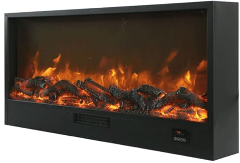 Sined Chimenea Ispica Chimenea Electrica Empotrada Larga 108 Cm 1500w Negra Ser Totalmente Empotrada En Muebles De Madera Paredes De Pladur y Paredes De Madera Fijas