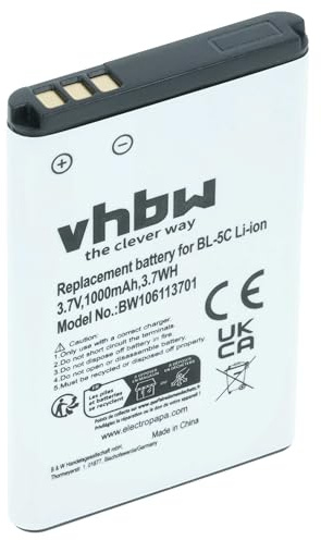 vhbw Akku kompatibel mit Bea-fon C220 | C400 Handy Smartphone Telefon (1000 mAh, 3,7 V, Li-Ion)