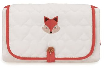 SONARIN Niedliche Tragbare Wickelunterlage,Wasserdichte Faltbare Baby Wickelunterlagen für Unterwegs Leichte Reise Windelauflage Windeltasche mit Tasche für Neugeborene(Fuchs)