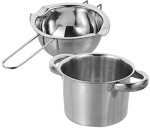 TOPBATHY Schokoladenschmelztopf Aus Edelstahl 600ml Mit Wasserbadfunktion Für Backen Und Butter Schmelzen Käse Und Süßigkeiten Topfset Hitzebeständig 16cm Außenpfanne