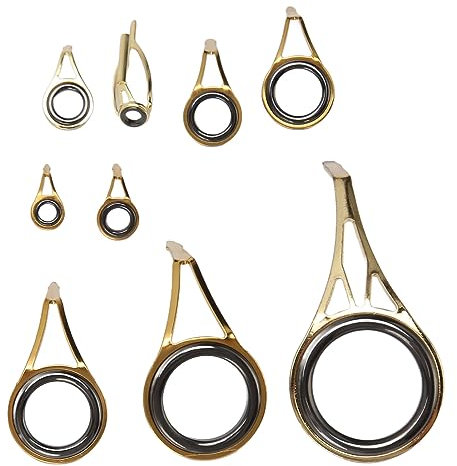 Topyond 9 Stück Rutenspitzen Reparaturset, Angelrute Reparaturset Für Angelruten-Spitzenführung, Edelstahl-Keramik-Ring-Rutenspitzen-Führungs-Ersatzset, Für Salzwasser-Angelruten-Zubehör
