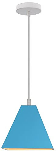 Simple Bathroom Ceiling Hanging Lamp Fitting E27 V-intage Metal Pendant Lighting Warehouse Light Industrial Ceiling Light Fixtures for Kitchen Bedroom Hallway Loft (Black) (Color : Blue)