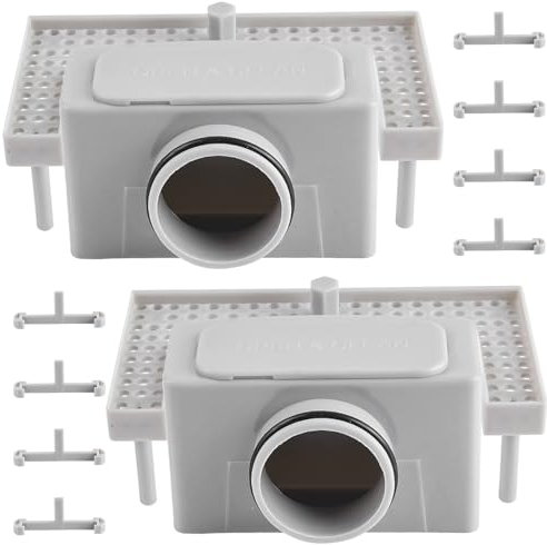 GOMETY Set di 2 canaline per doccia, sifone con filtro antiodore, 4 fibbie, guarnizione a sifone per canalina doccia, filtro per capelli, scarico, scarico del pavimento