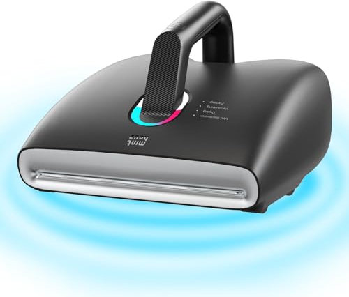 Minthouz Mattress Vacuum Cleaner with UV Light & Dust Mite Sensor, Double Roller Handheld Futon Vacuum Bed Cleaner Machine with 2 HEPA, Heating & Indicator Mite Vacuum Cleaner for Bed/Sofa/Mattress