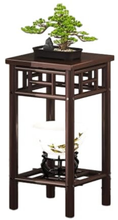 CNBYDK 2-stufiger Pflanzenständer für drinnen und draußen, chinesisches modernes mehrschichtiges Blumenregal, Lagerregal, bodenstehender Blumentisch, Sukkul