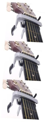 Parliky 3stücke Metal Gitarren-capo Im Trigger-stil Silber Für Akustische Elektrische Und Westerngitarren Einfache Handhabung Tonhöheneinstellung