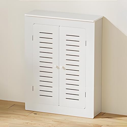 Valdoza Heizkörperverkleidung, Heizungsabdeckung， Heizkörper Hülle Lamellen-Design, Verfügbar Radiator Cover Bathroom Leicht Zu Reinigen Heizkörperabdeckung Für Schlafzimmer Wohnzimmer(Whit