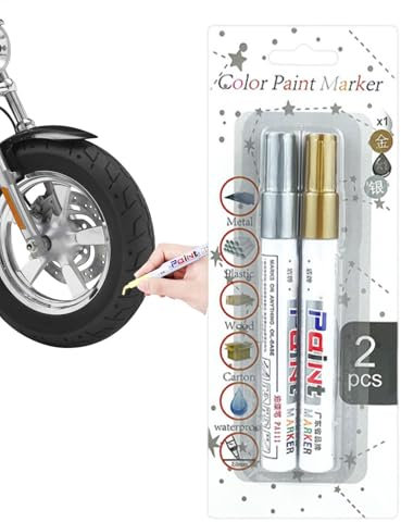 Generisch Autofarbenstift, Reifenmarker, Wasserdichtes tragbares Fahrzeugfarbe Pen Kit, Schneller Trocknungsmarker, multifunktionales Reparaturwerkzeug für Fahrzeugmalereien für Automobilkörper