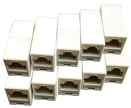 RJ45 Coupler, Ethernet Coupler - Ethernet -adapter Kvinna till kvinna | 10x nätverk dubbel rak huvud lan kabel snickare för höghastighetsdataöverföring