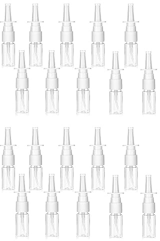 20-Styck Nässprayflaska Klar Liten Nasalsprayflaska Återanvändbara Fin Dimma Sprayers för Resor 10ML