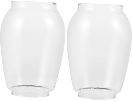 Vintage Ersatzlampenschirm aus Glas für Sturmlaterne, Rund, 2 Stück