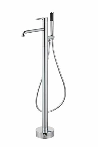 Wasserfall Badezimmer Badewanne Wasserhahn freistehende Dusche Mischbatterie mit Handbrause Messing Chrom
