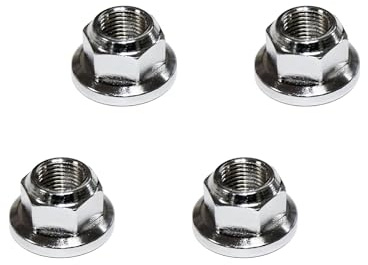 4PCS M10 x 1.25mm Metric Fine Thread Hex Flange Nuts, Nylon Insert Hex Lock Nuts Heavy Duty Serrated Flange Lock Nuts Stainless Steel Anti-Corrosion for Automotive Machinery Motorcycles Industrial