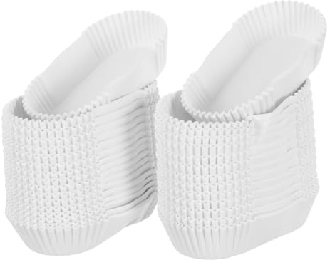 COLLBATH 1000 Pirottini Per Cupcake Mini Pirottini Per Cupcake Di Carta Per Per Muffin Per Cottura Ovali Per Teglia Per Pane Bianchi