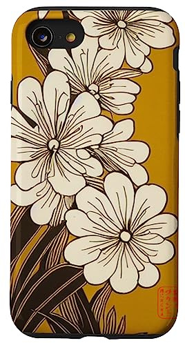 Imprimé Floral Japonais sur Bois – Art botanique Vintage Coque pour iPhone SE (2020) / 7/8