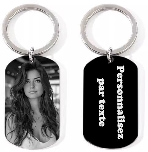 Sophon Porte-clés personnalisé photo – Thème “Mindset/Attitude”, Gravure Laser Noir et Blanc, Double Face avec Texte Personnalisable, Cadeau pour Anniversaire et Occasions Spéciales