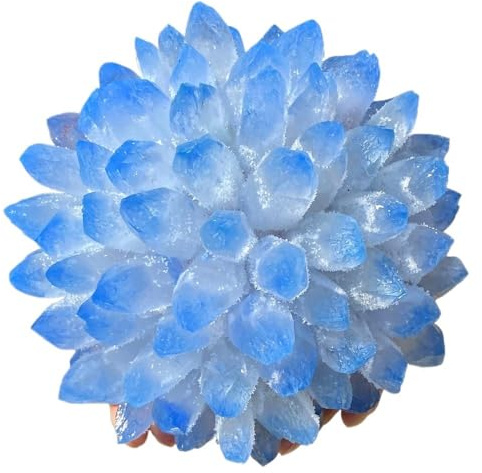 UYCUODLUY 1 Pieza de 310-400 g Cuarzo Fantasma Azul, Piedra Preciosa Cristal Espiritual