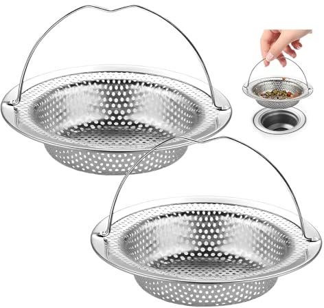 HMCEY 2 PCS Filtro Per Lavello Cucina 11 X 8 X 2 CM,Filtri Scarico Lavandino con Manic,Filtro Anti Intasamento Lavandino Universale,Kitchen Sink Drain Strainer per Raccogli Capelli, Residui, Rifiuti