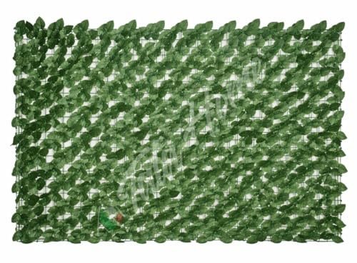 Siepe Finta Artificiale con Foglie Copri Ringhiera Verde Recinzione Edera Giardino Ornamentale Siepe Sintetica Balcone Rotolo 150x500 Cm 1,5x5 Metri