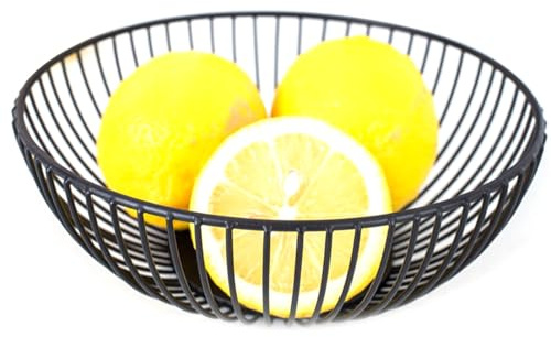 de alambre: bandeja para servir de almacenamiento en la encimera, recipiente de cocina de malla, soporte decorativo para productos | Pieza para servir frutas, bocadillos, pan, golosinas, dulce
