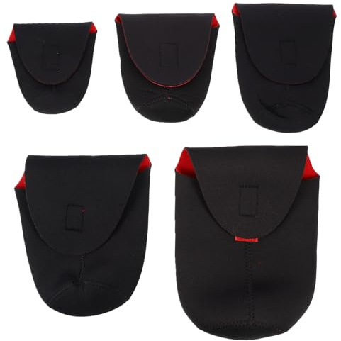 MALUGOGO Lot de 5 Pochettes en Néoprène Étanches et Antichocs pour Objectifs D'appareil Photo Reflex Numérique, Housses Compactes Résistantes à l'eau Chocs, Protection pour Transport
