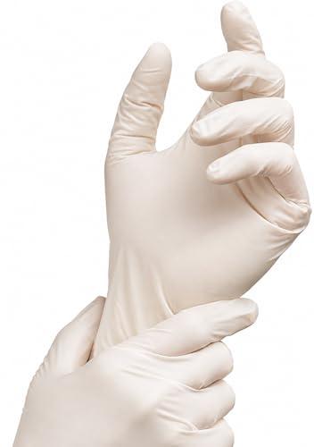 Garden Mile 100 Pack Powdered Vinyl Disposable Gloves Small Non Sterile Clear Protective Gloves for Cleaning, Food Prep, Salon, Tattoo & General PPE Use