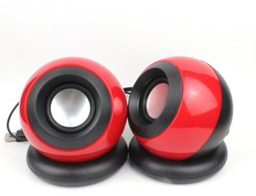 jojofuny Altoparlanti per PC USB e 3.5mm Mini Casse Portatili in Plastica con Suono Stereo Compatibilità Plug And Play per Ufficio e Scuola Rosso Colore Casuale