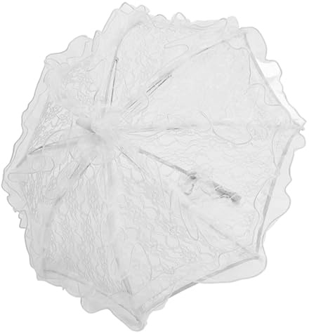 Dioche Bröllopsdekorationsfotografering Spetsparasollparasoll - Handgjorda Bröllopsbröllopsspetsparaply för Elegant Fotografering - 60 X 56,5 Cm