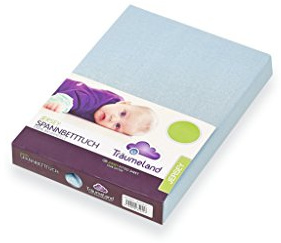 Träumeland TT02035 Spannbetttuch Jersey, hellblau, 100 x 100 cm
