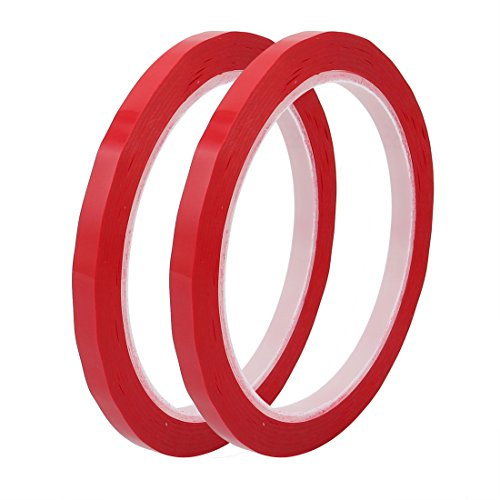Sourcingmap – ® 2 pcs 6 mm de ancho 50 m de largo rojo cinta aislante adhesiva Pet