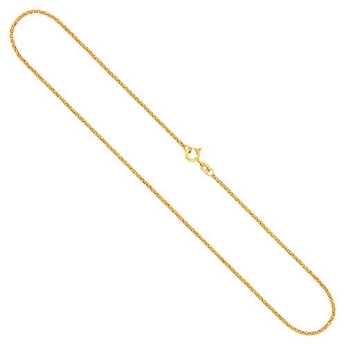 EDELIND Goldkette Damen Herren Halskette 1,5 mm Erbskette 750, 585, 375, 333 aus Gelbgold, Echt Gold Kette mit Stempel, Goldkette Schmuck Geschenkbox