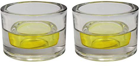 Ebersbacher Kerzenfabrik GmbH Kerzenhalter Jumbo Maxi gelb für Teelichter & Maxi-Teelichter 2 Stück ca. (ØxH) 80 x 55 mm