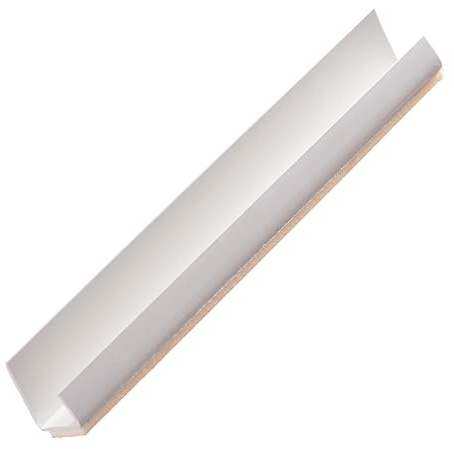 PROTEKTOR 3735 U-Profil PVC, Einfassprofil Gipskarton 12,5cm 250cm, 50 Stück Weiß selbstklebend, Kantenschutz Trockenbau