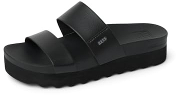 Reef Cushion Vista Hi Womens Platform Fashion Sandal, Arch Support, Ultra Soft Cushion Footbed, Black/Black, 7