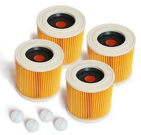MI:KA:FI Patronenfilter | für Kärcher Mehrzwecksauger + Nass-/ Trockensauger + Waschsauger | WD2 + WD3 + WD2.200 + WD3.200 + WD3.300 M + WD3.500 P + SE 4001 + SE 4002 | wie 6.414-552.0 (4x Filter)