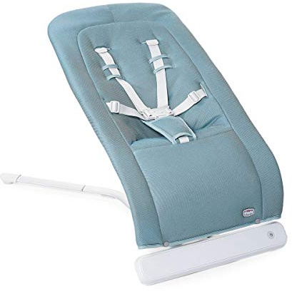Chicco Rhythm'n'Sound Hamaca Bebé Electrónica para Bebés hasta 9 Kg, con Sonidos de la Naturaleza y Nanas, Balancín Automático, Respaldo Reclinable, Cierre Compacto y Cable USB – Azul (Acquarelle)