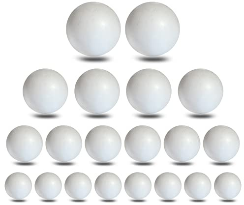 Palline di polistirolo miste, in set da 20 pezzi, disponibili in 4 misure: 2 x 6 cm; 4 x 5 cm; 6 x 4 cm; 8 x 3 cm