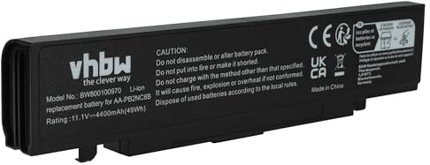 vhbw Battery Replacement for Samsung AAPB4NC6BE, AAPB4NC6B, AA-PB4NC6B/E, AA-PB4NC6B for Laptop (4400 mAh, 11.1 V, Li-Ion)