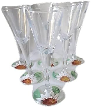Bicchieri Liquori Particolari - Colorati - Limoncello - Amaro - Moderni - Vetro - Servizio da Sei pezzi Dipinti a Mano