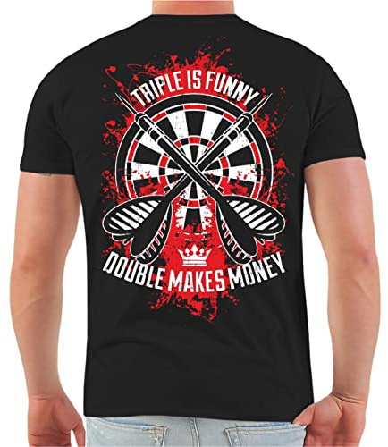 Herren Tshirt Dart Trikot Double Makes Money (mit Rückendruck) Größe S - 5XL